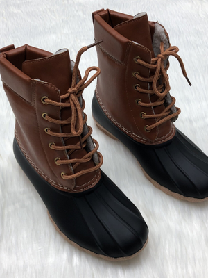 Black wool Lined Winter Boots