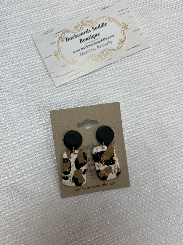 Neutral & Speckled Gold Earrings