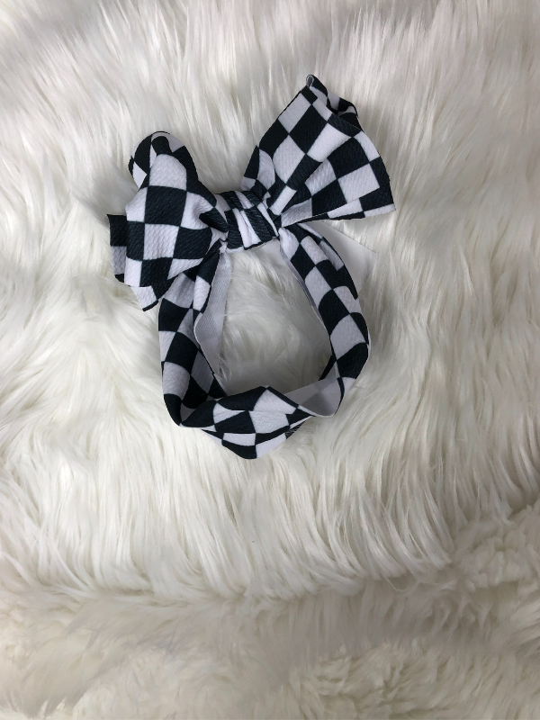 Black Checkered Waffle Headband