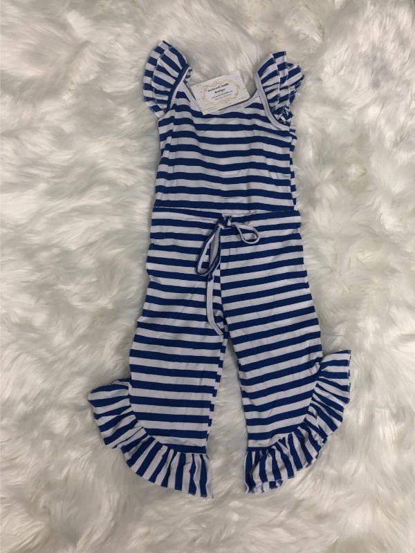 Go Team Blue Stripe Romper