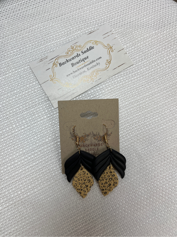 Black Chevron Cheetah Dangle