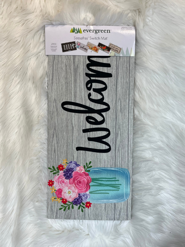 Mason Jar with flowers Sassafras Switch Mat