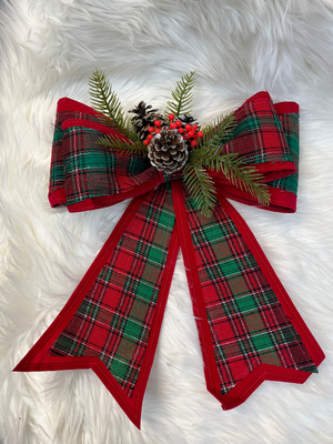 Red/Green Christmas Bow
