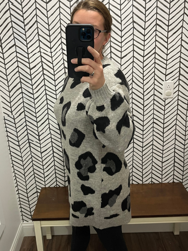 Cheetah print sweater dress