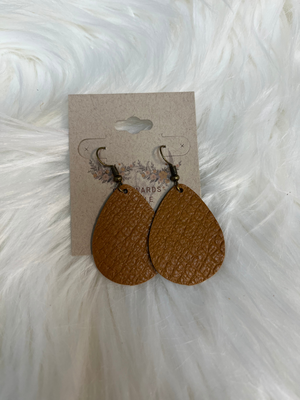 Brown Sugar Wildflower 1.5" leather earrings