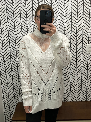 Ivory sweater with lace