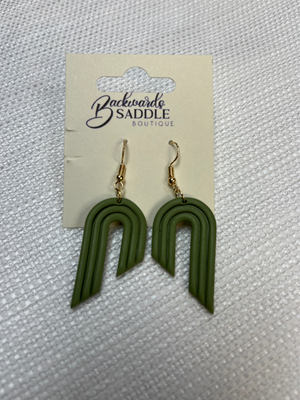 Olive Rainbow Dangle Earrings