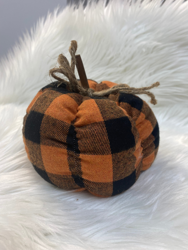 Orange & Black Buffalo Check Pumpkin