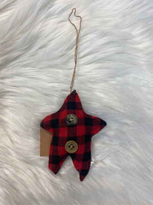 Buffalo Check Star Ornament