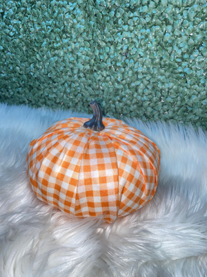 Plaid Pumpkins Decor