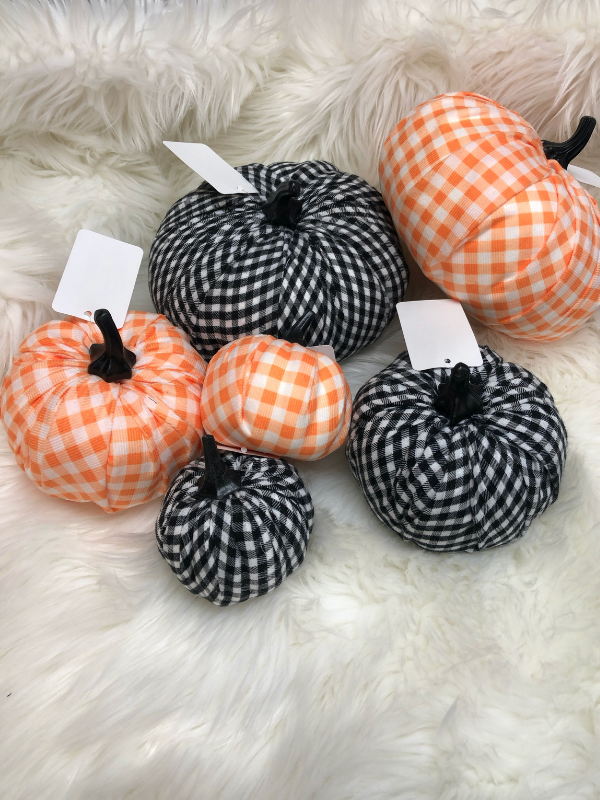 Plaid Pumpkins Decor