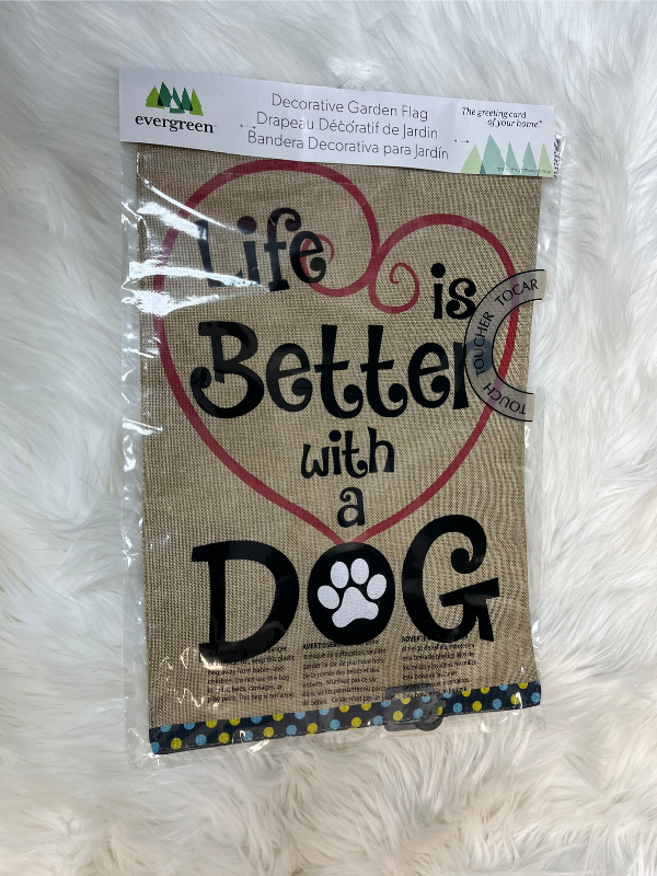 Burlap Life is Better with a Dog Flag