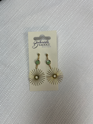Jade Sunburst Dangle Earrings