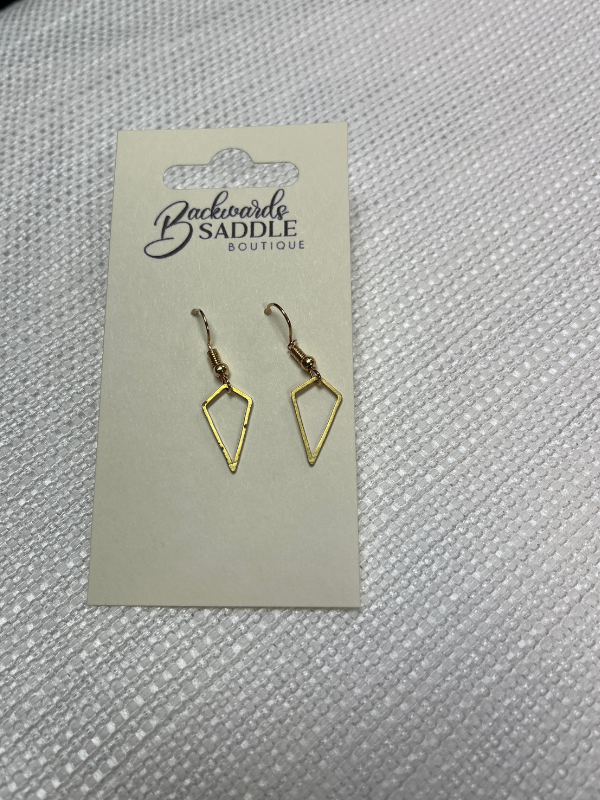 Geo Triangle Gold Earrings