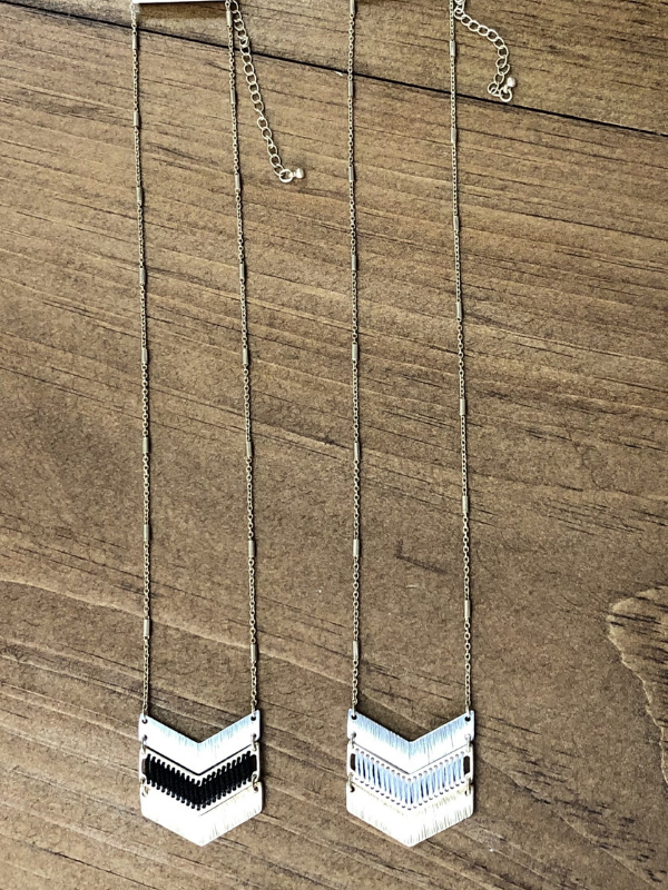 Threaded Chevron Pendant Necklace