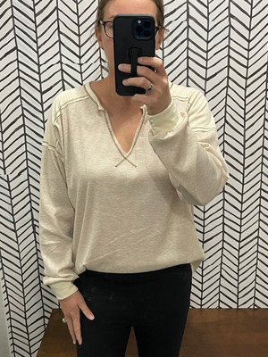Thermal Knit Oatmeal Top