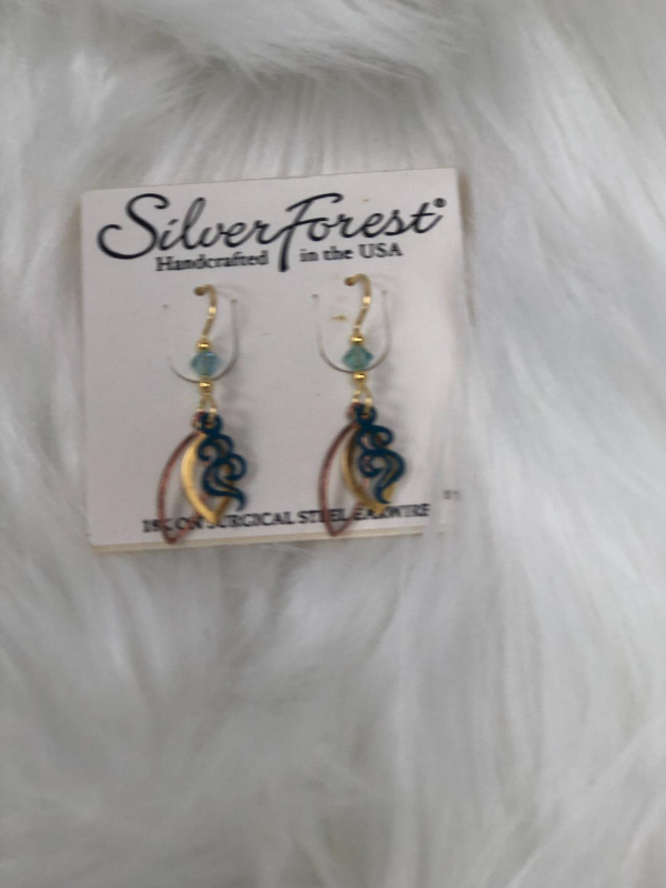 Turquoise with gold and rose gold earrings