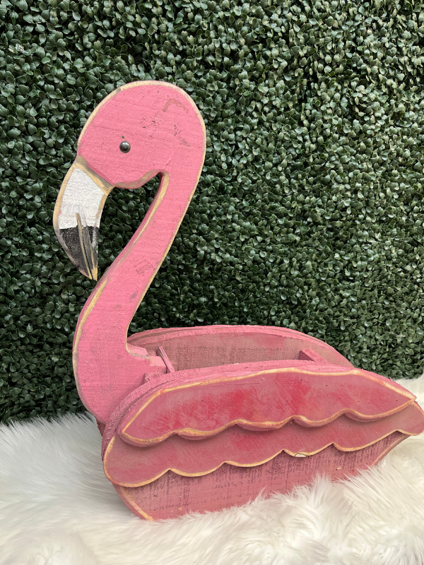 Flamingo Wooden Planter