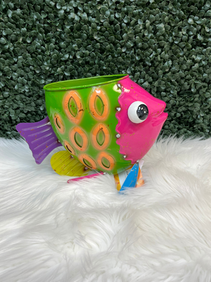 Metal fish Planter