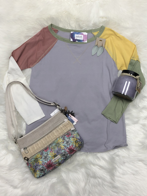 Multi color block top