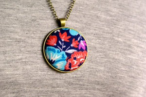 Floral Fabric Pendant #3