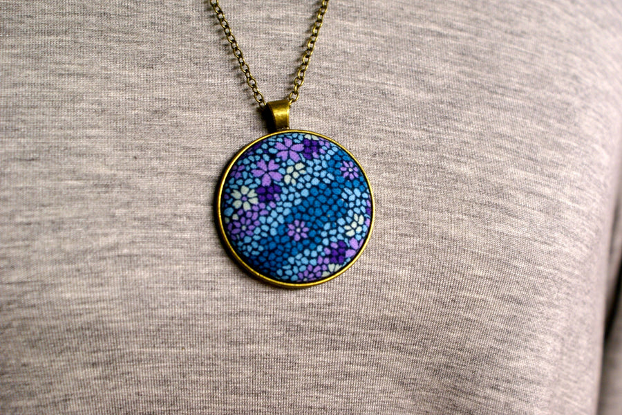 Floral Fabric Pendant #6