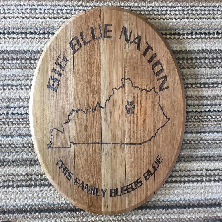 Big Blue Nation Whiskey Barrel Top