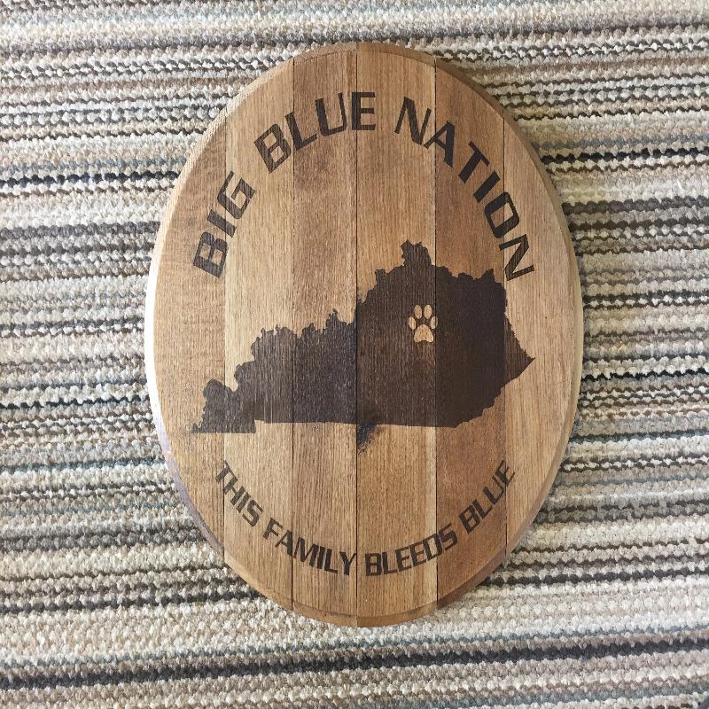 Big Blue Nation Whiskey Barrel Top