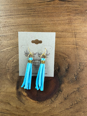 Aqua Tassel Earrings