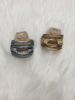 Magnetic Leather Ring Bracelet