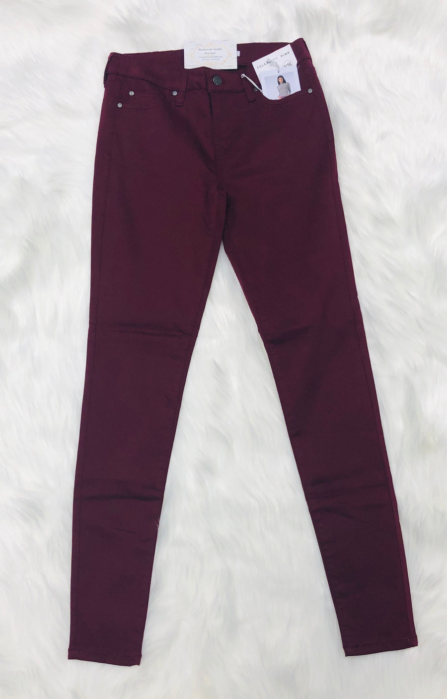 Celebrity Pink Burgundy Skinny Jeans