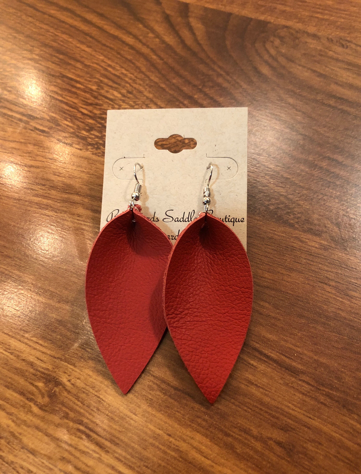 Red Leather Earrings