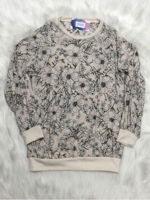 Ivory top with flowers