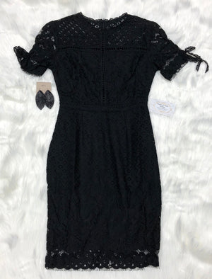 Black Crochet Mini Dress