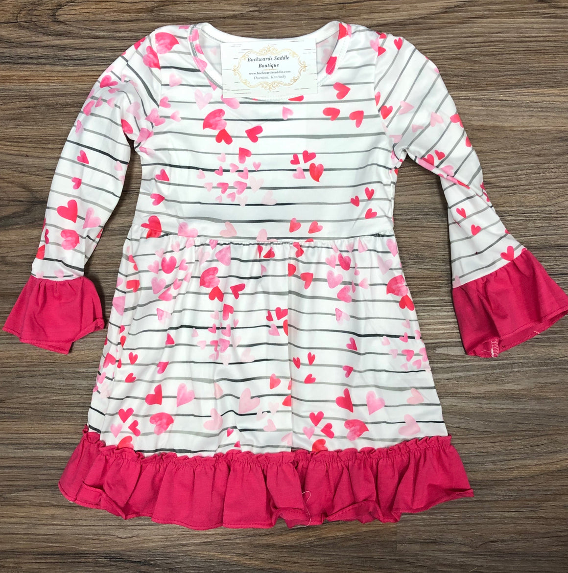 Hearts & Stripe Girls Dress