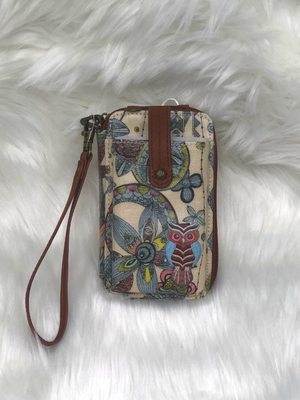 The Sak Smartphone wristlet or crossbody wallet with owls