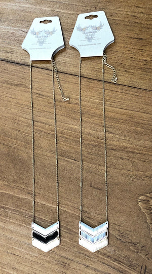 Threaded Chevron Pendant Necklace