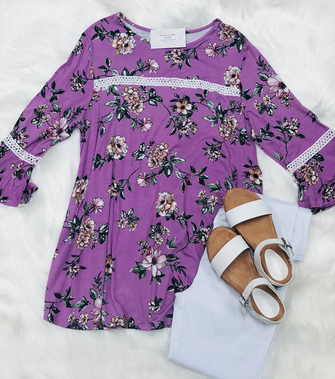 Plus Lavender Floral Top