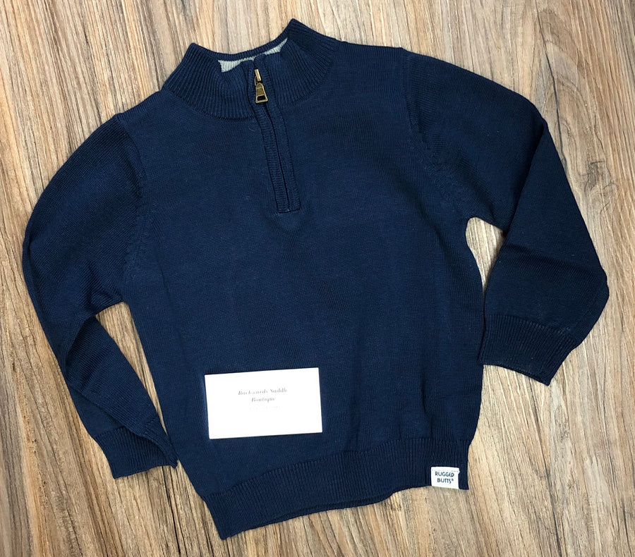 Navy Quarter Zip Sweater