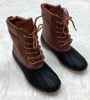 Black wool Lined Winter Boots