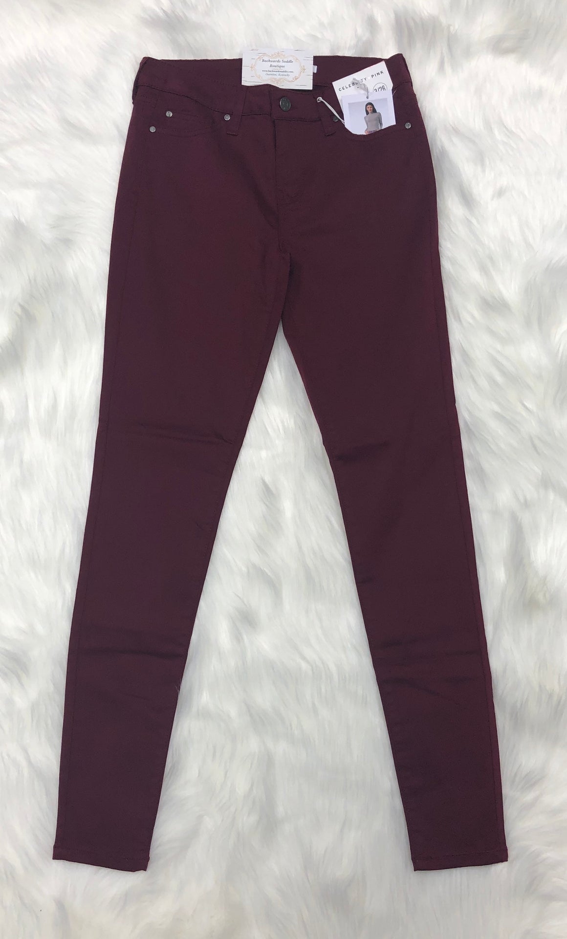 Celebrity Pink Burgundy Skinny Jeans