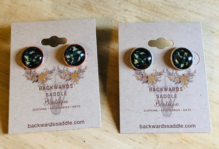 Camo Stud Earrings