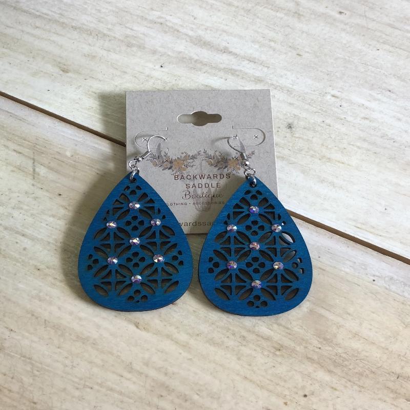 Blue Dazzle Teardrop Earrings